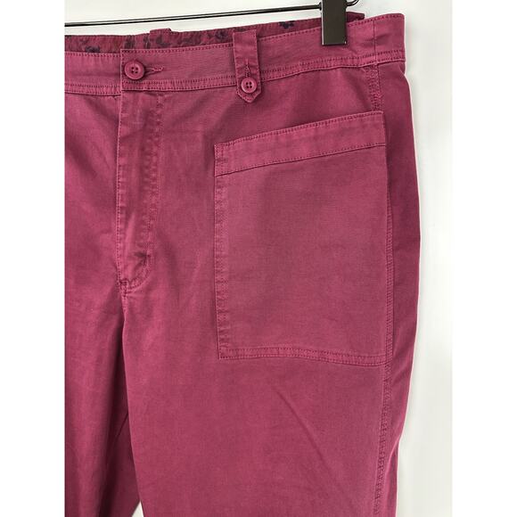 Sundance Decla Pants In Raspberry Cotton Spandex Patch Pockets Women's Size 14 - Picture 6 of 13